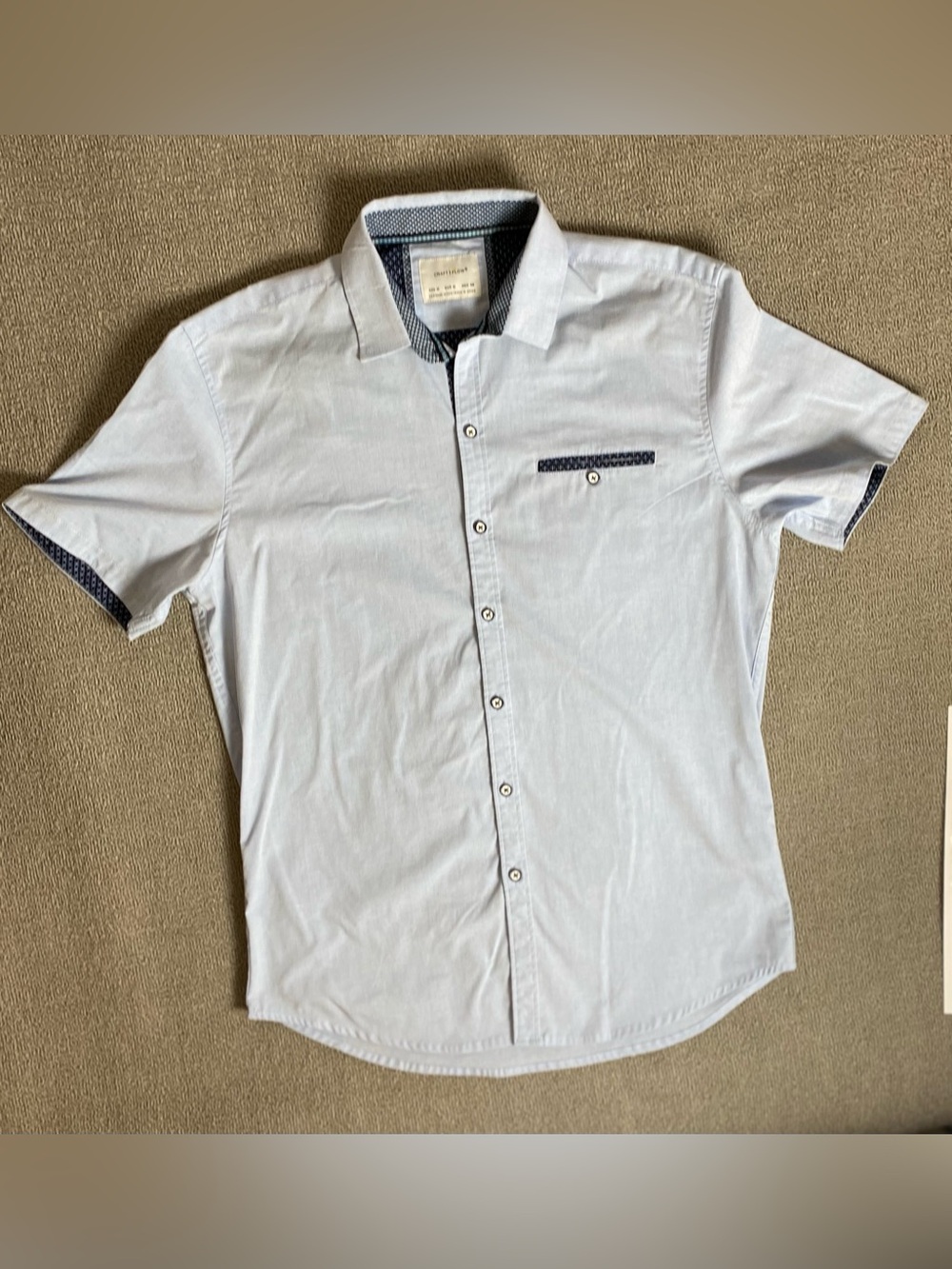 Craft + Flow Men's Light Blue Short Sleeve Button-Up Business Casual SummerShirt